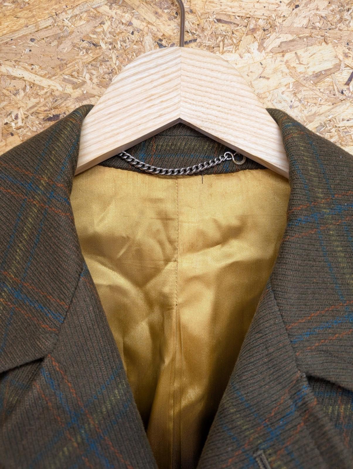 Bladen Overcoat Large Men Plaid Wool Long Jacket Khaki Green Brown Derby Vintage