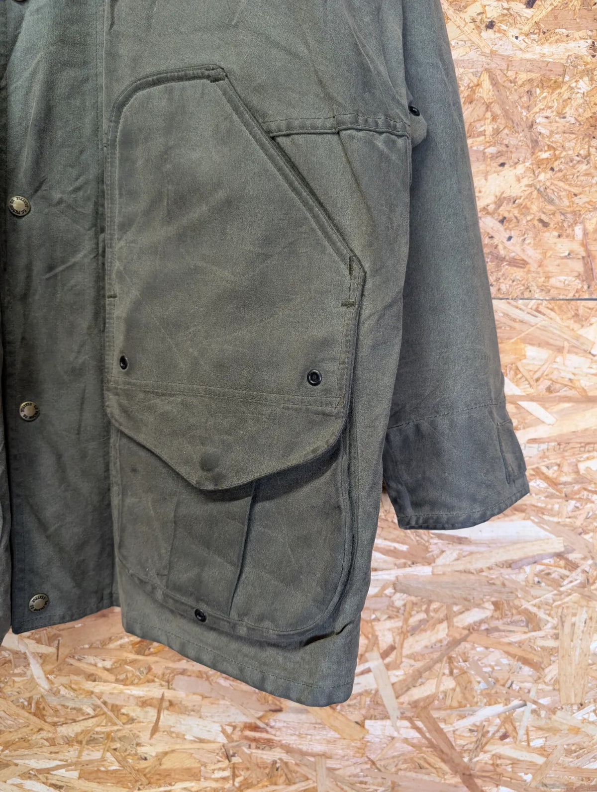 Filson Shelter Cloth Packer Mens Large Green 460n Wax Waterfowl Oil Field USA