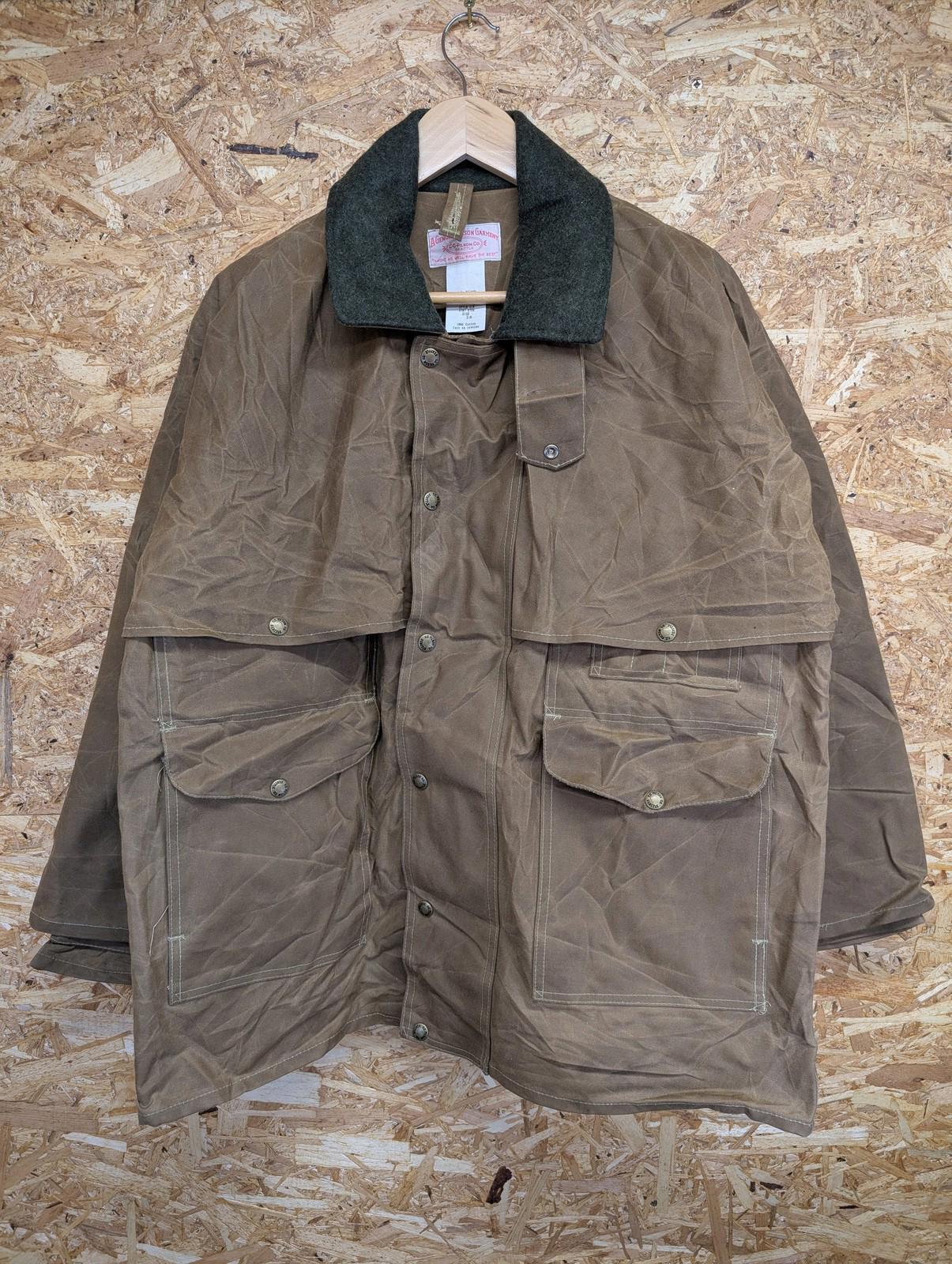 Filson Packer Tin Cloth Jacket Medium Men 61N Coat Wool Collar Wax Tan Brown