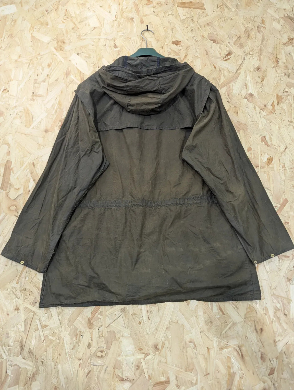 Vintage Durham Barbour Wax Parka Jacket Men Medium C38 Green A1 Hood 90s England