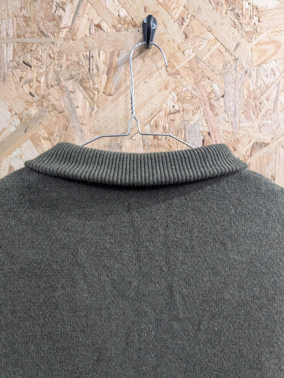 Barbour Land Rover Zip Padded Cardigan Mens Large Olive Green Wool Knit Jumper