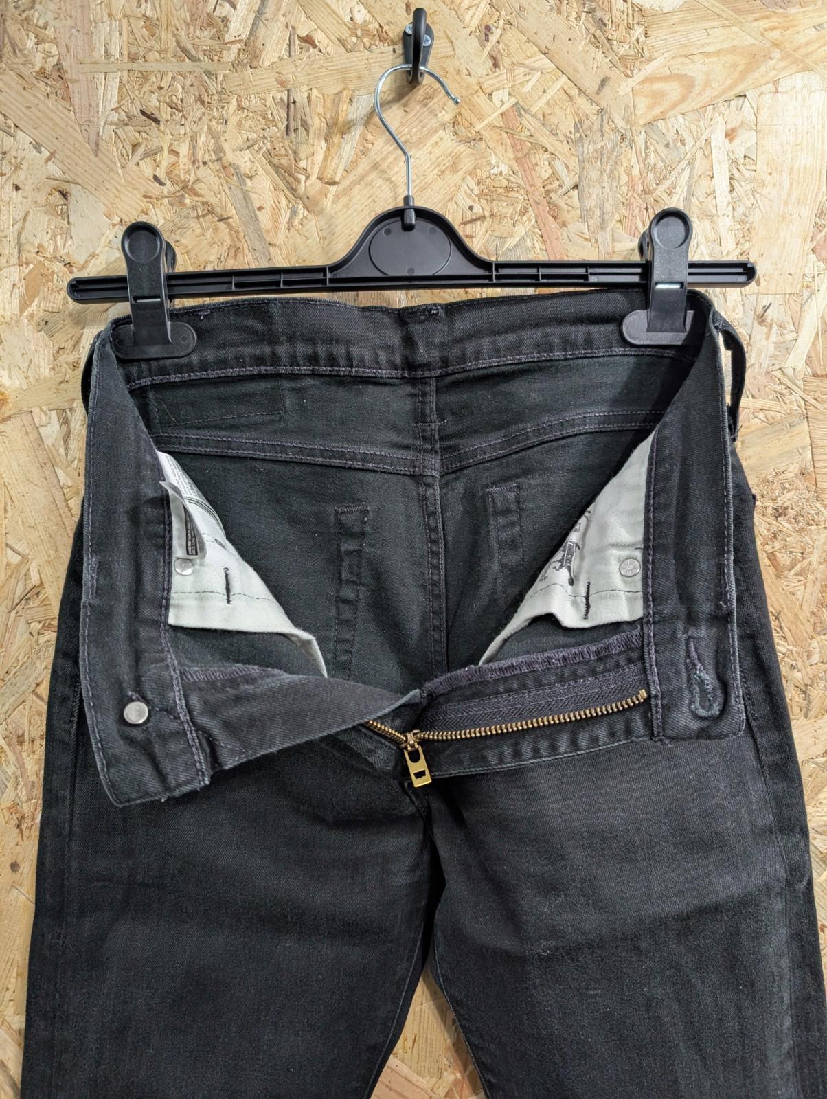 Levis 510 Skinny Jeans W30 L30 Men Black Rock Goth Stretch Zip Fly Red Tab