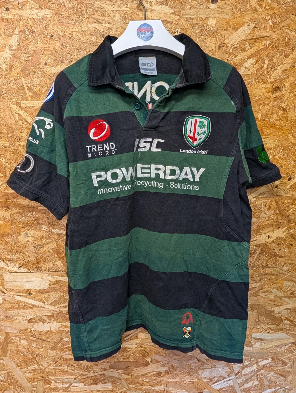 London Irish 11/12 Home Rugby Shirt Mens LargeSt Patricks Special Edition ISC