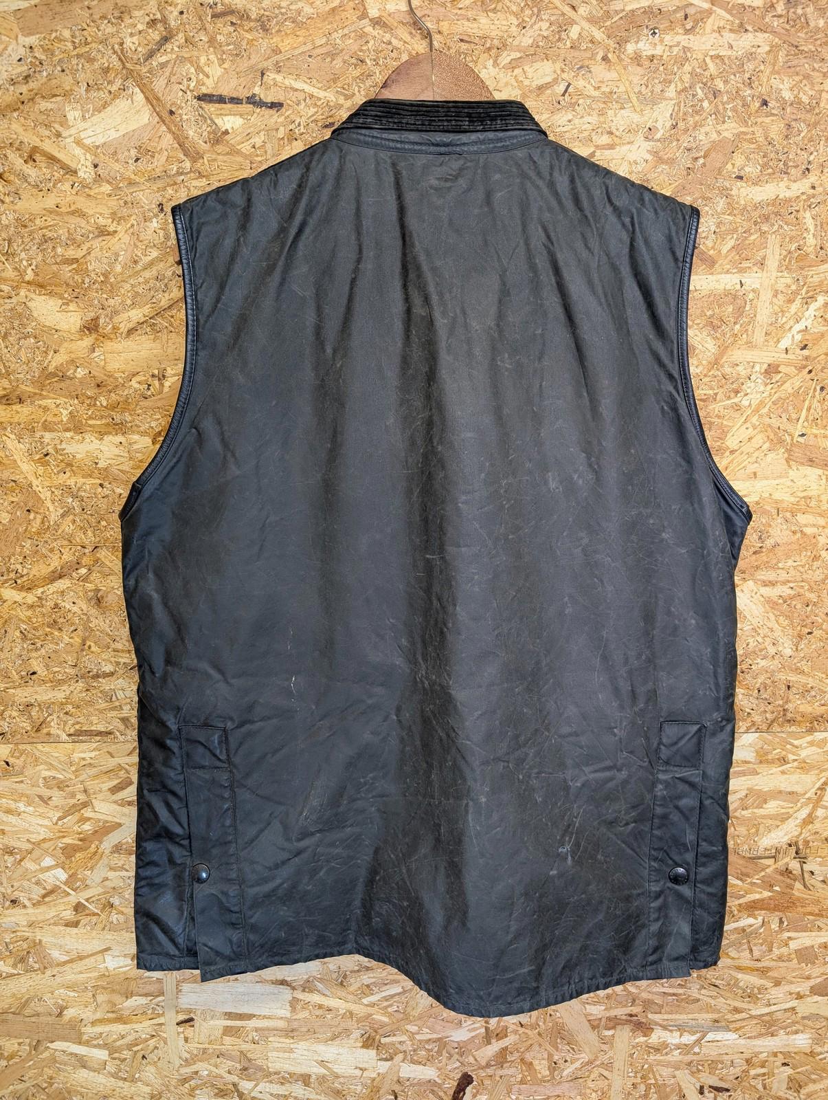 Barbour Westmorland A225 Waxed Gilet Large Classic Vest Black Bodywarmer Tartan