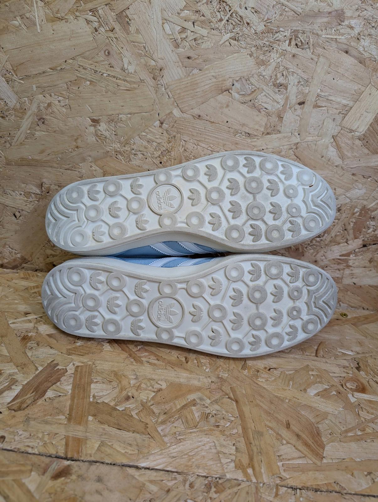Adidas Gazelle Trainers UK 11 Mens Y2K Sky Blue Suede Classic Casual Lace Up