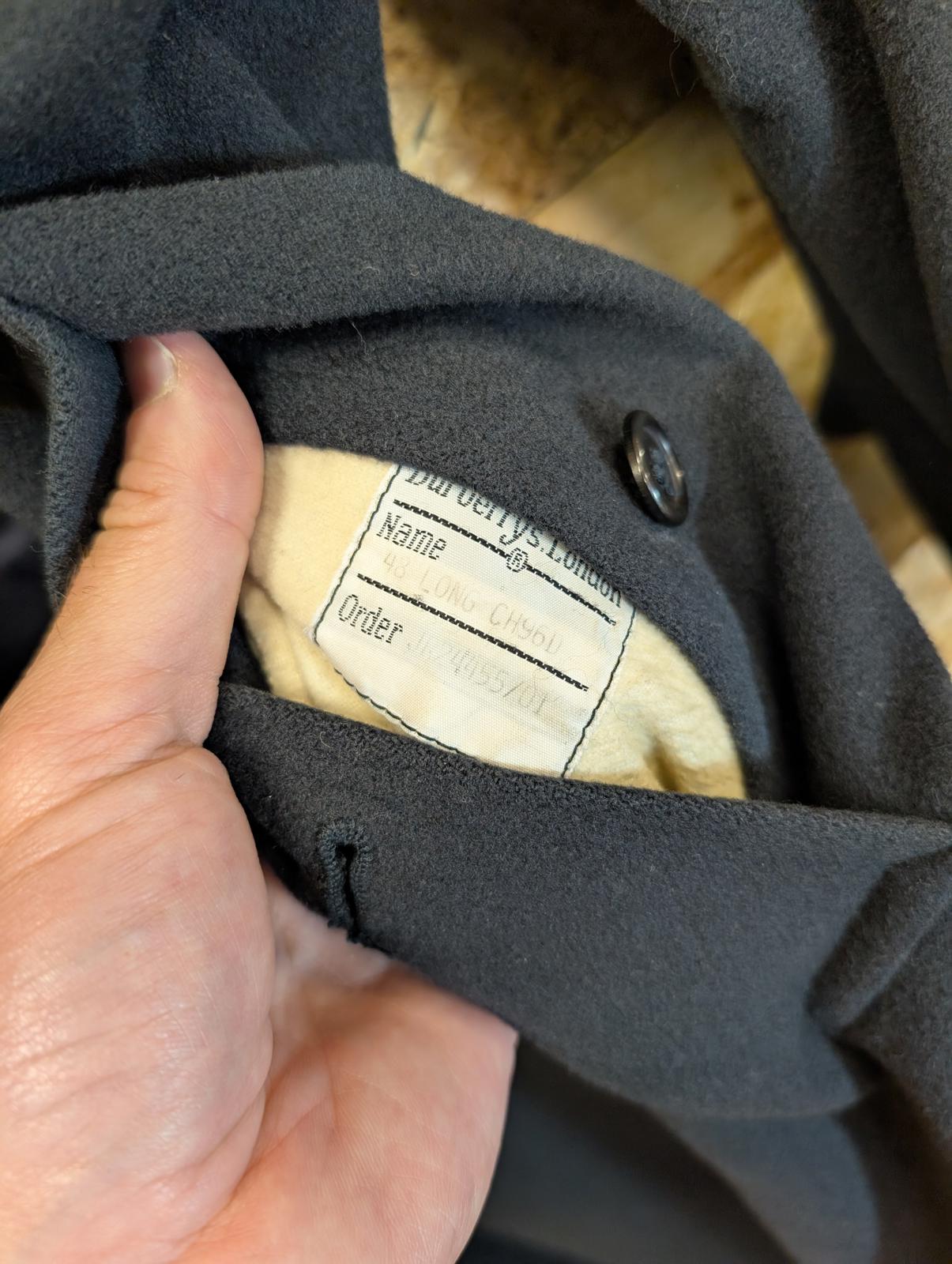 Burberrys London Over Coat XL J624455 Smart Wool Navy Blue CH96D 48 Long