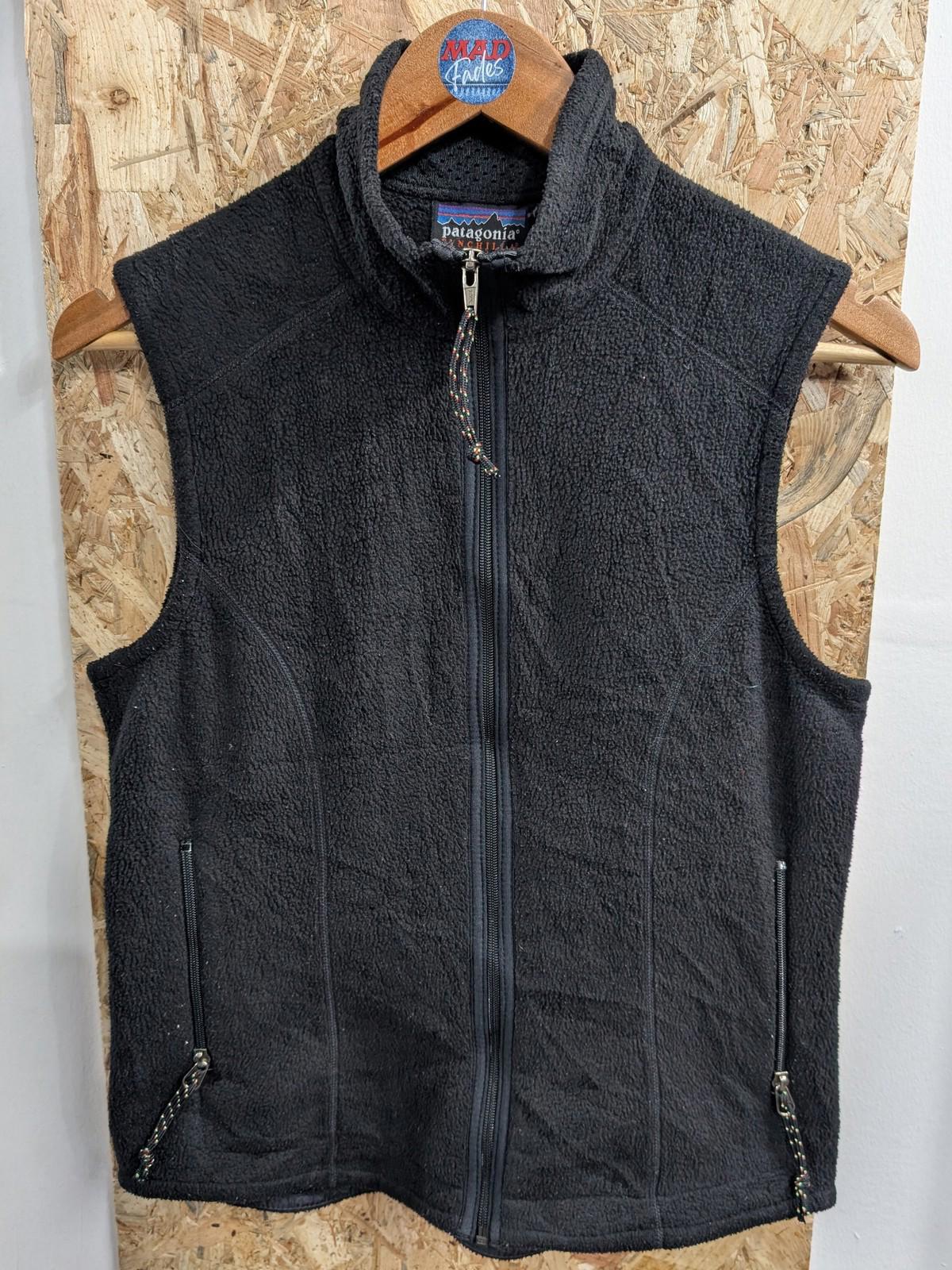 Patagonia Synchilla Vest Small Women Fleece Gilet Zip Black Bodywarmer USA Made