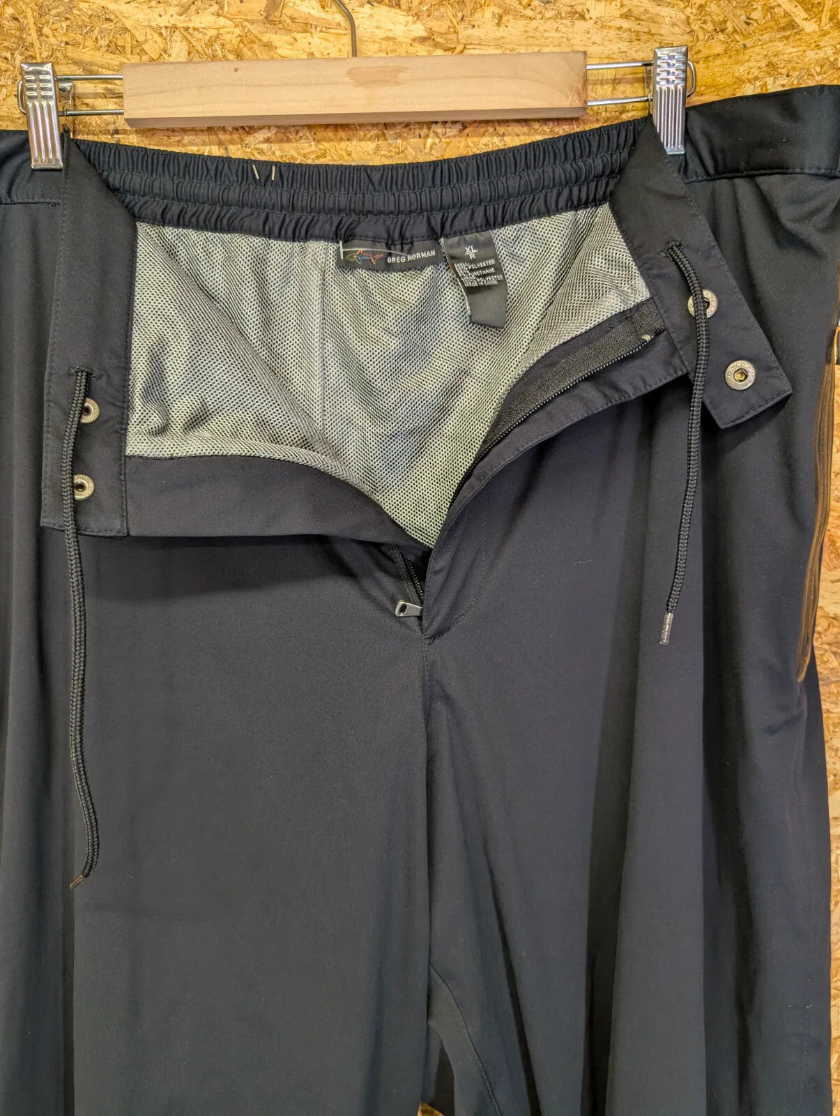 Greg Norman Golf Pants Mens W38 L32 XL Waterproof Black Elastic Stretch Cuff Zip
