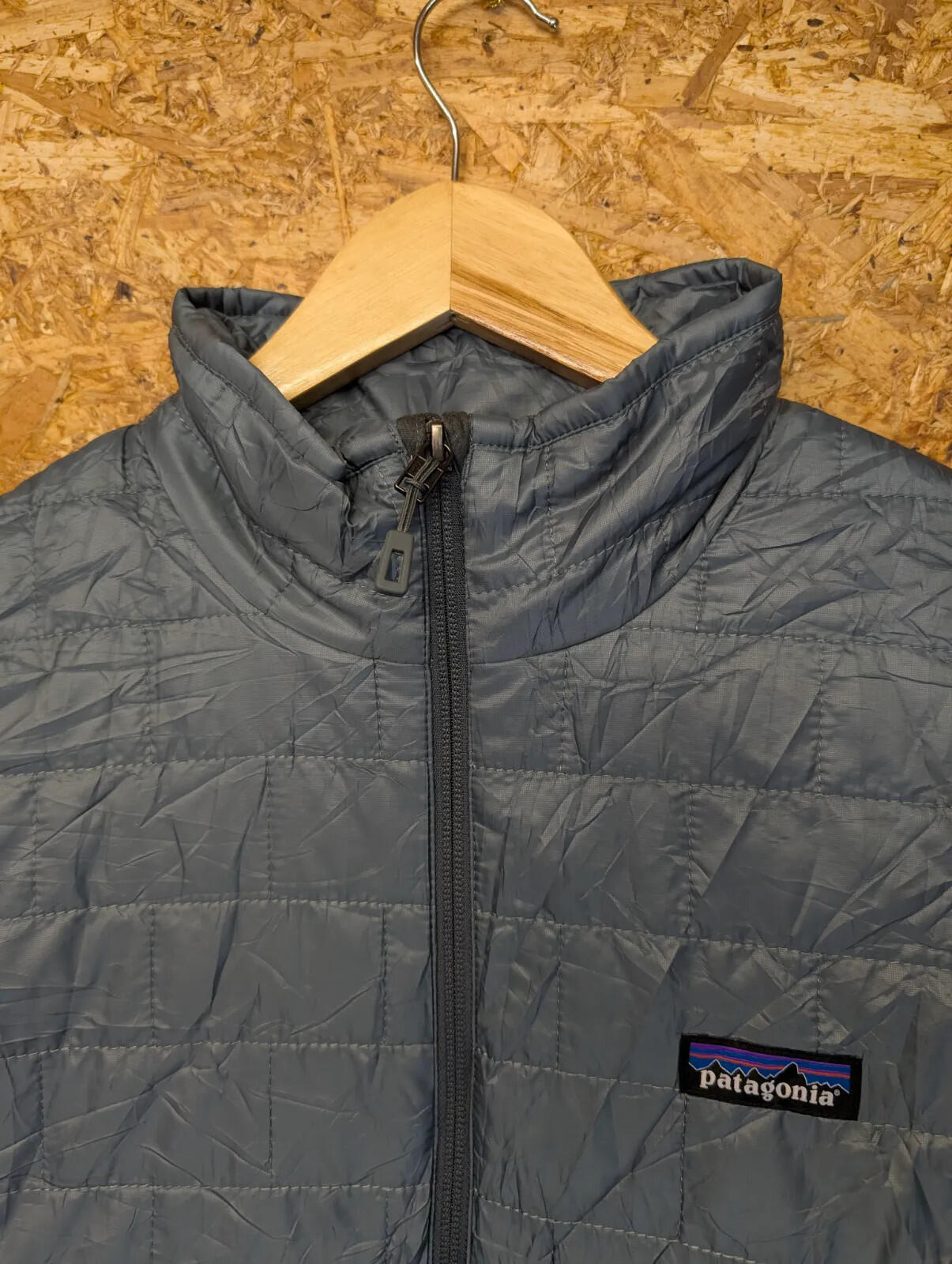 Patagonia Nano Puff Jacket Women Large Grey Quilted Primaloft Layer Insulated