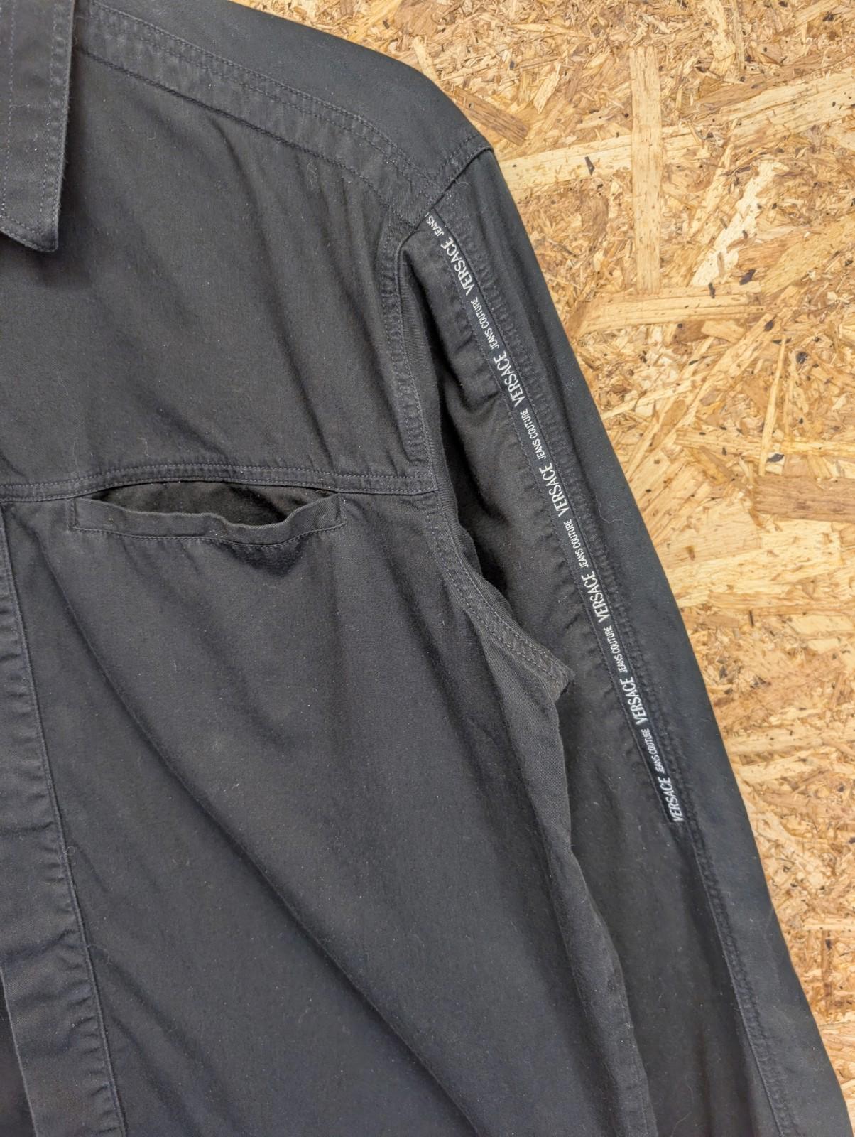 Versace Jeans Couture Overshirt Large Men Black Denim Canvas Vintage 90s Italy