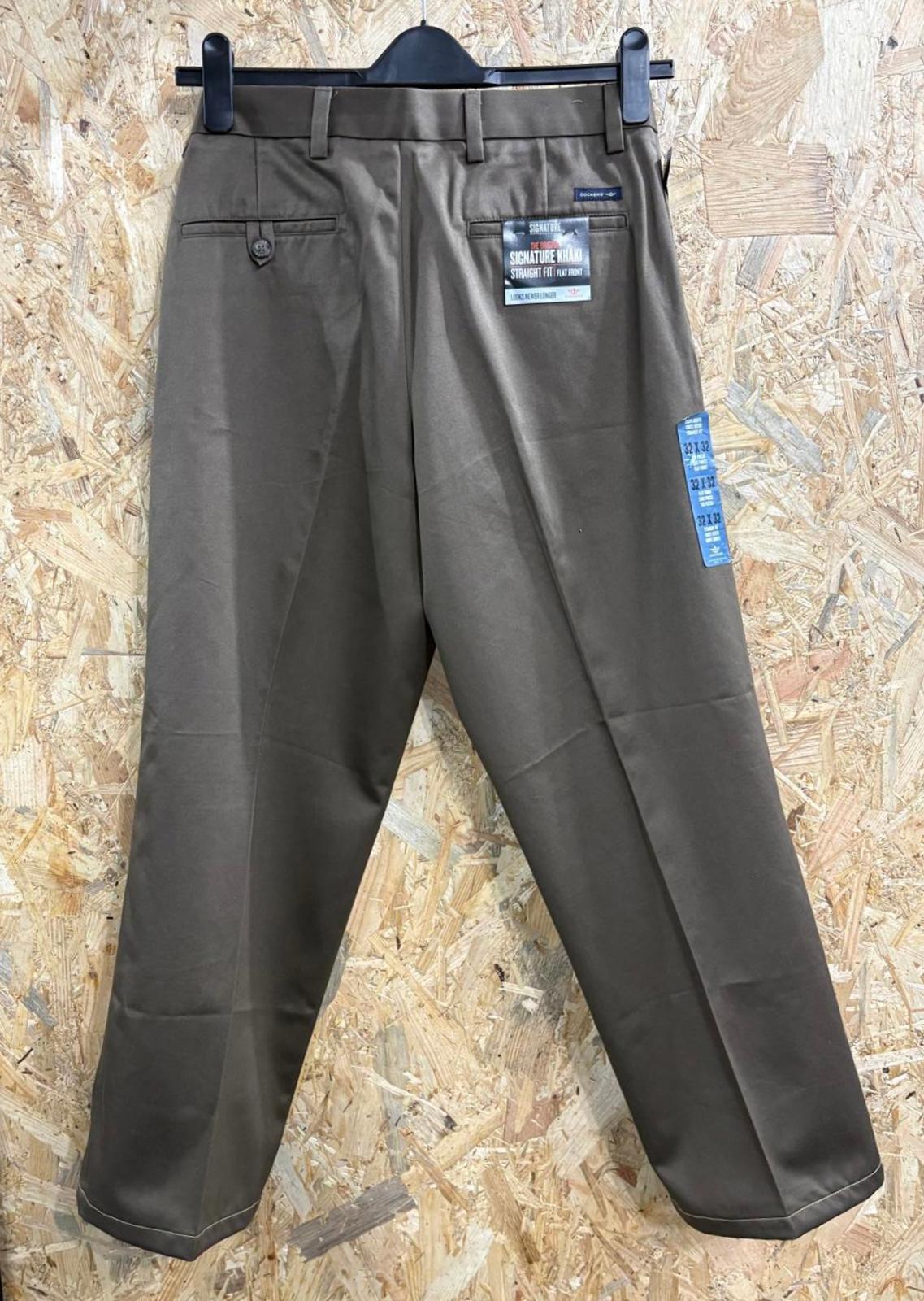 Dockers D2 Chino Trousers W32 L32 Brown Straight Leg Zip Fly No Wrinkles Jeans