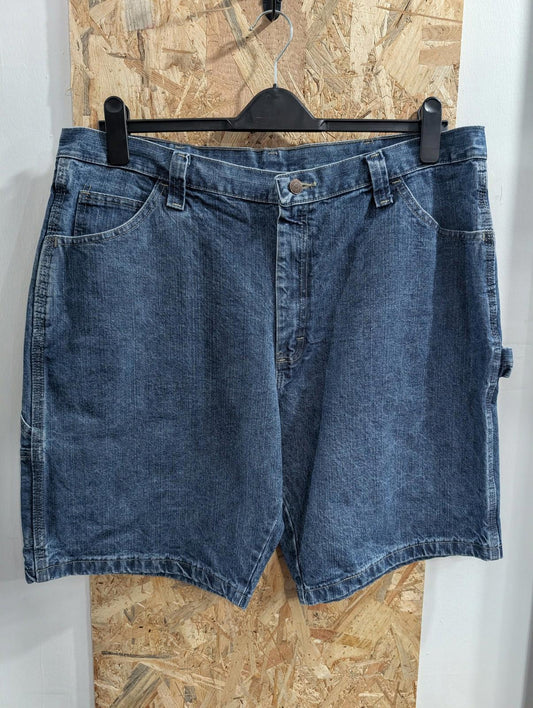 Wrangler Classic Denim Carpenter Shorts Mens W38 Casual Blue Jorts Pockets USA