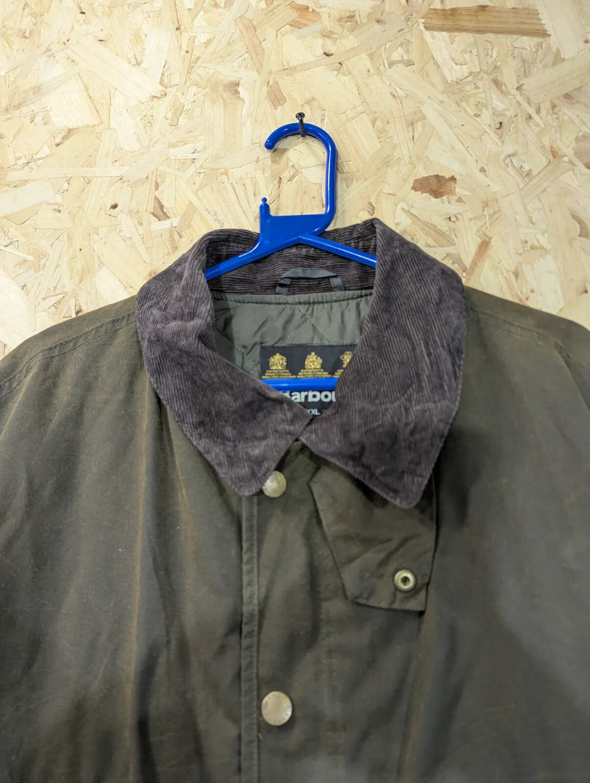 Barbour Martindale Padded Wax Jacket Mens XXL Olive Green Quilted Insulated Cord