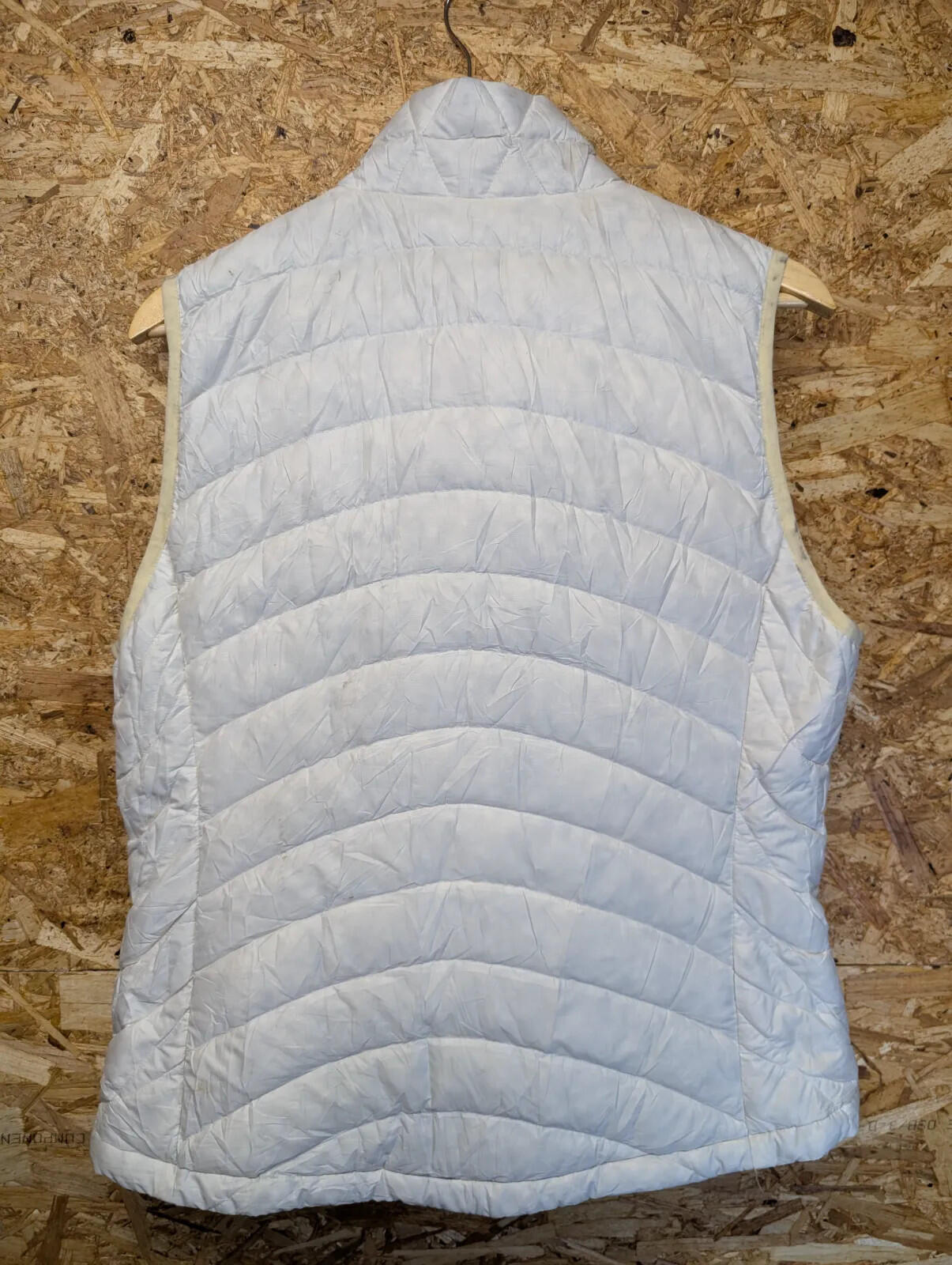 Patagonia Gilet Women Large White Ripstop Puffer Zip Insulated Goosedown Feather