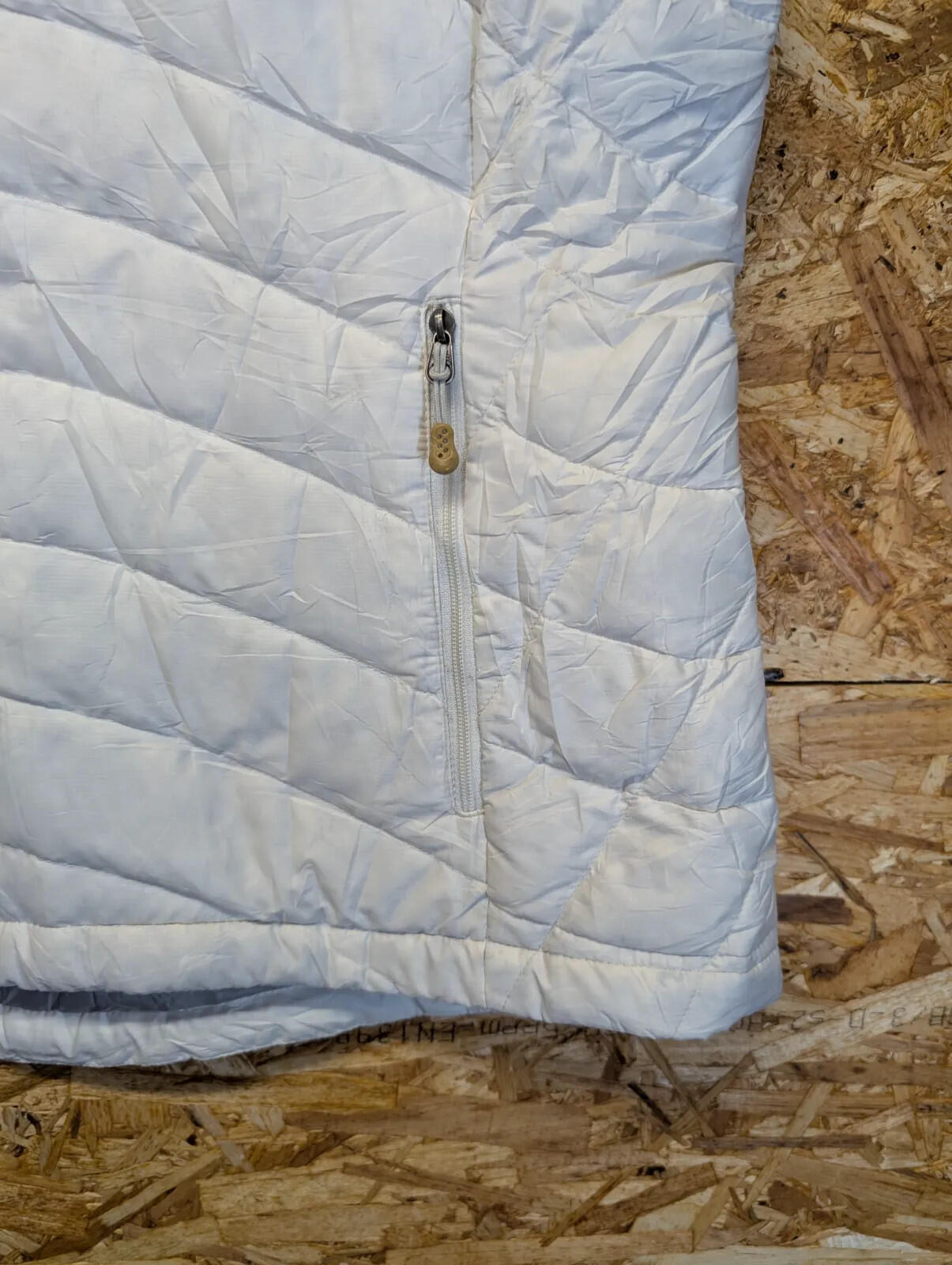Patagonia Gilet Women Large White Ripstop Puffer Zip Insulated Goosedown Feather
