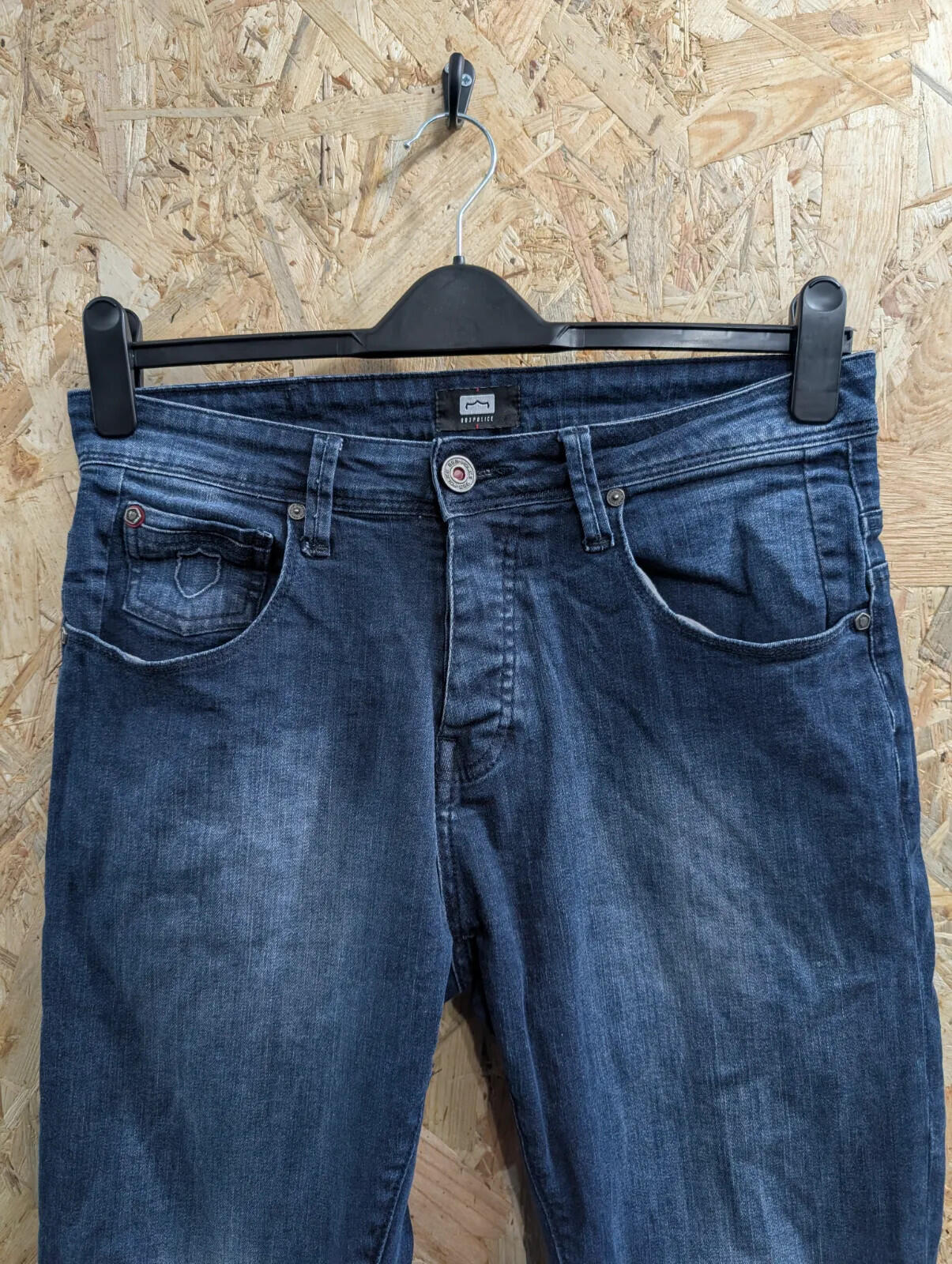883 Police Cassady Jeans Mens W32 L34 Blue Dark Stretch Denim Slim Fit Zip Fly