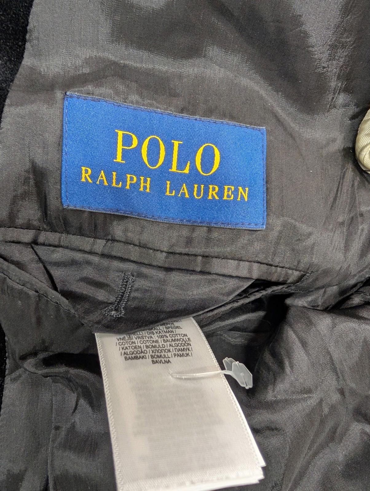 Polo Ralph Lauren Velvet Blazer 48R 2XL Men Black 2 Button Dinner Jacket