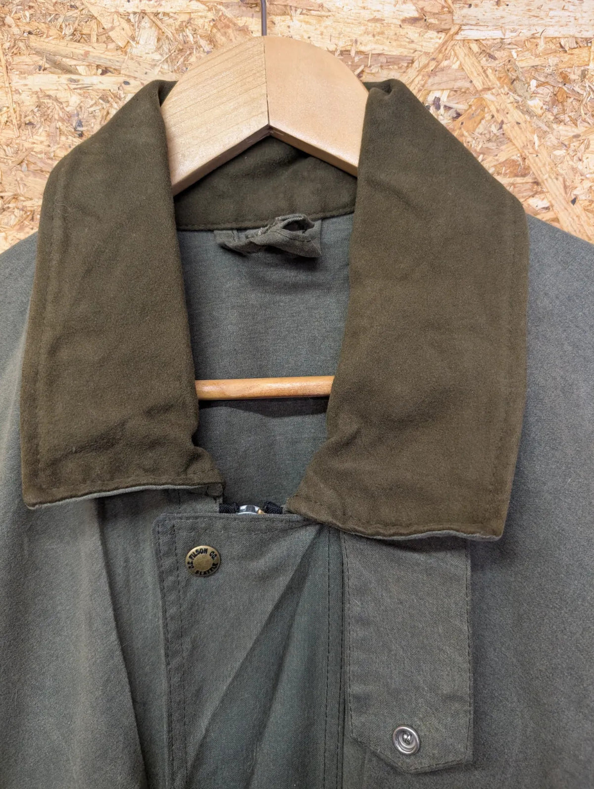Filson Shelter Cloth Packer Mens Large Green 460n Wax Waterfowl Oil Field USA