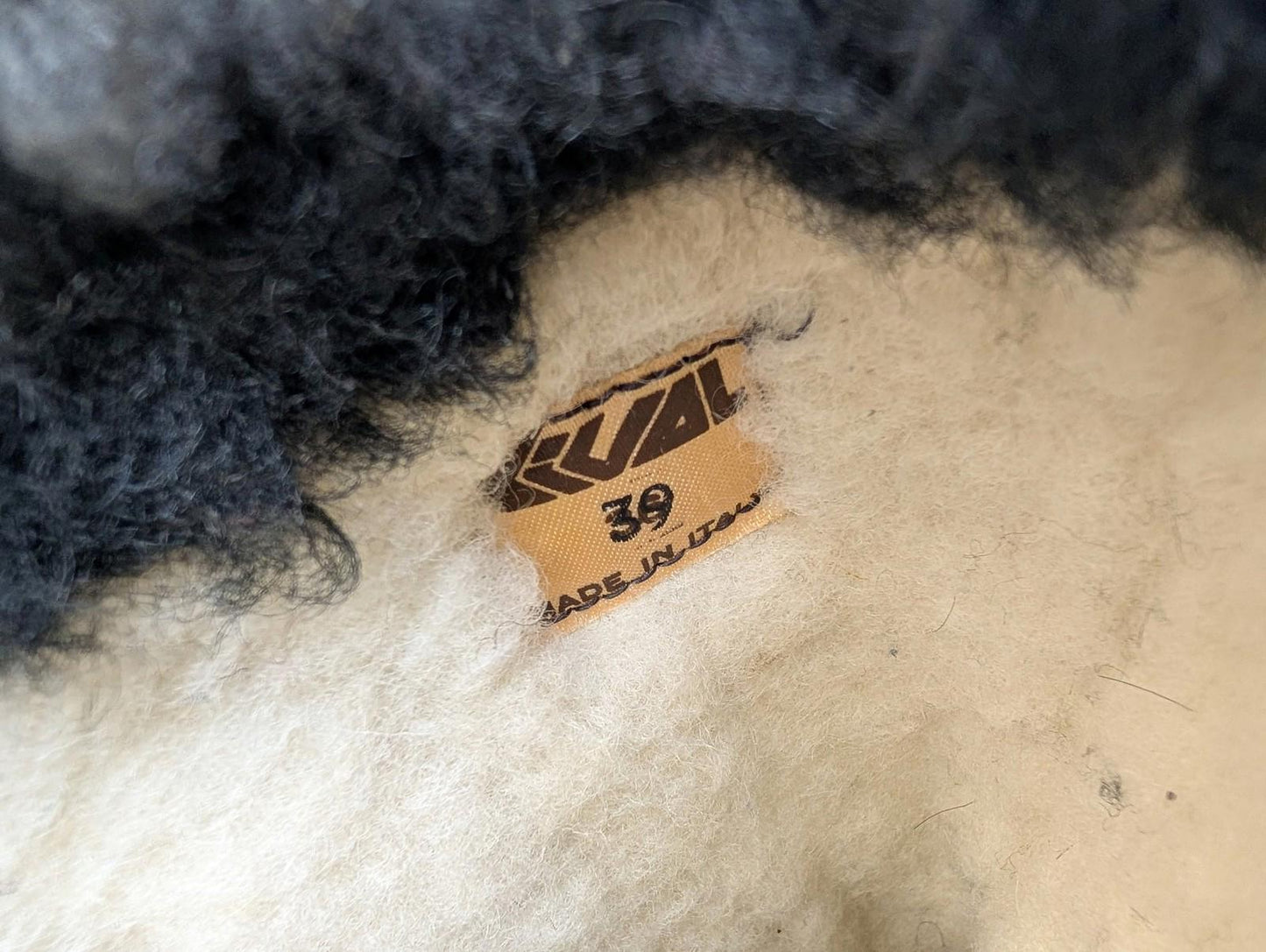 Dival Boots Women UK 6 Fur Trim Shearling Wool Style Black Winter Vintage 80s