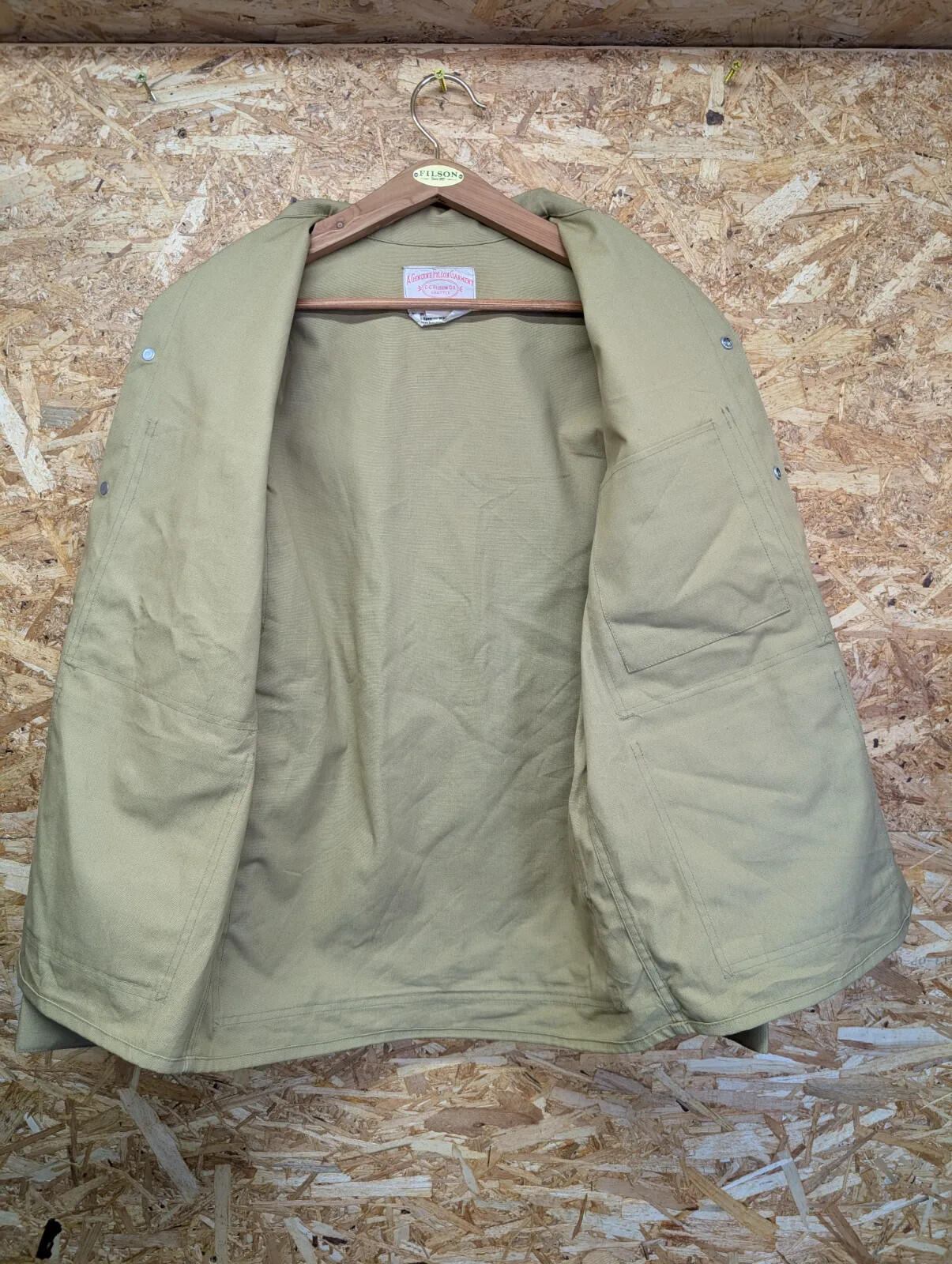 Filson Dry Tin Cloth Cruiser Jacket Men Small Lot 70 Canvas Field Jacket Beige