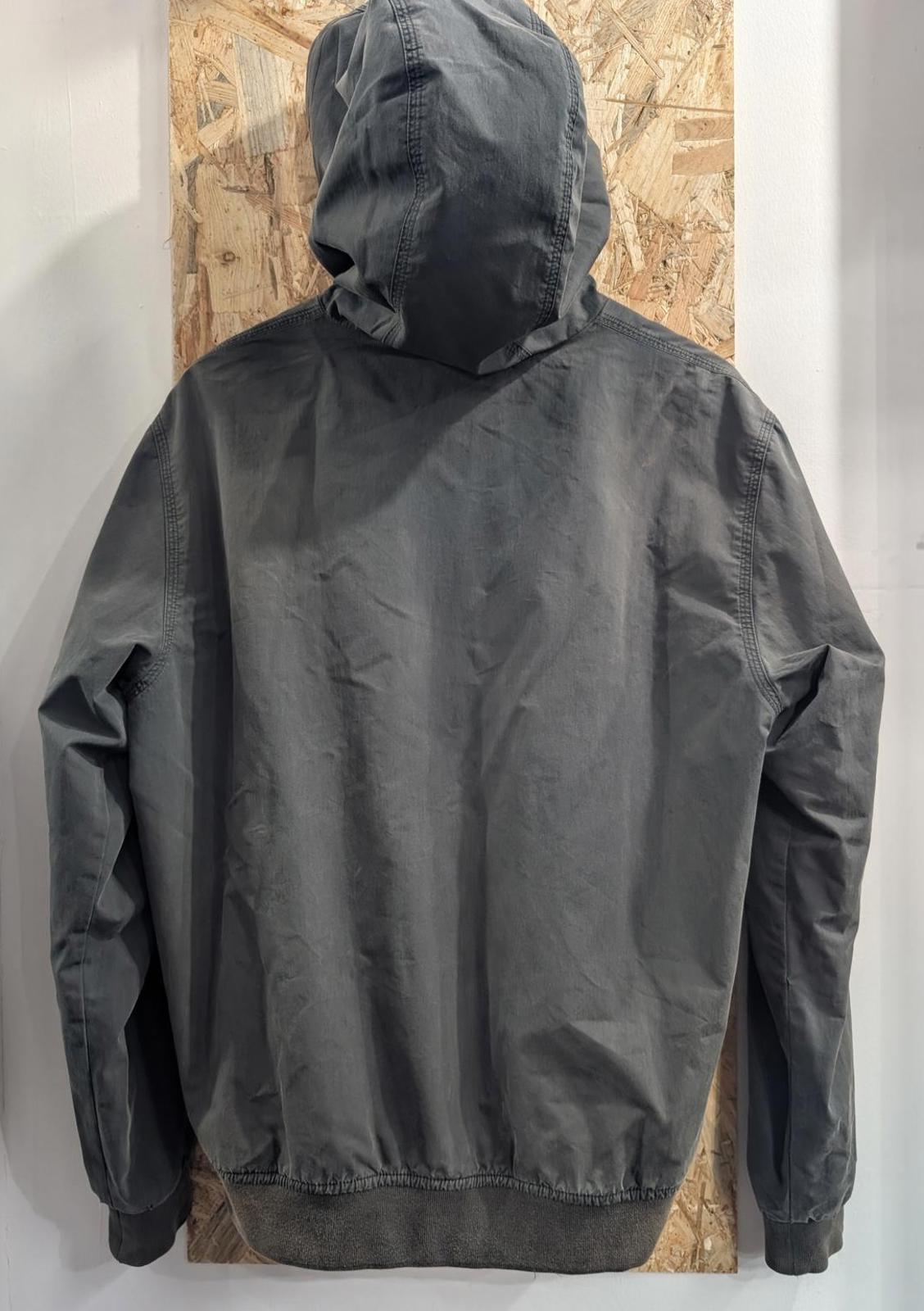 Carhartt Marsh Jacket Mens Size Medium Grey Black Faded Hooded Full Zip