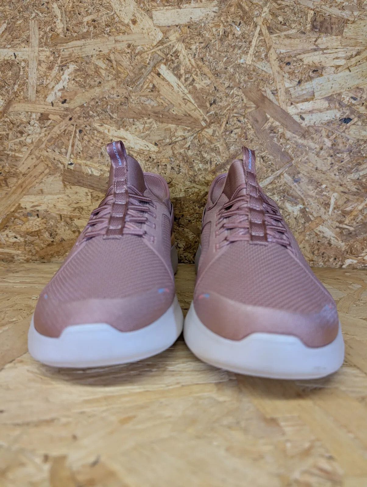 Skechers Slip Ins Trainers UK 8 EU 41 Pink Mesh Air Cooled Memory Foam Lace Gym