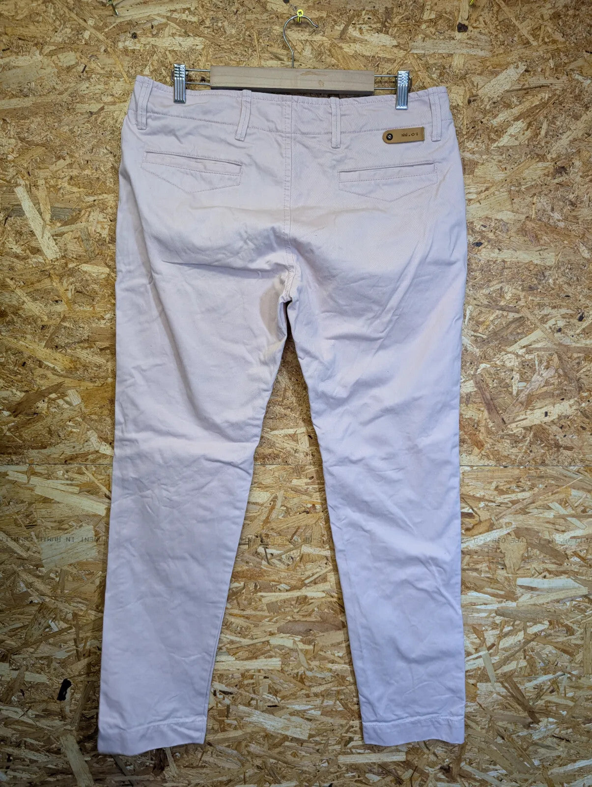 NN07 Chino Jeans Mens W32 L32 Light Pink Cotton Trouser Slim Straight Leg Button
