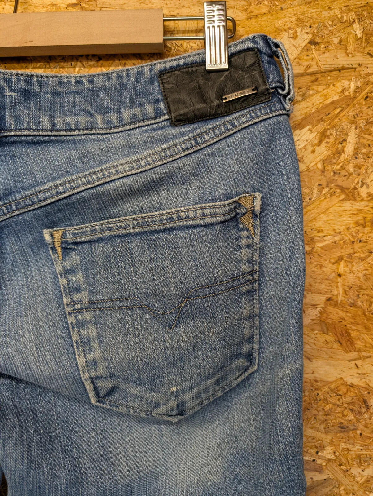 Diesel Vixy Bootcut Jeans Womens W30 L32 Blue Stretch Faded Wash Button 008SR
