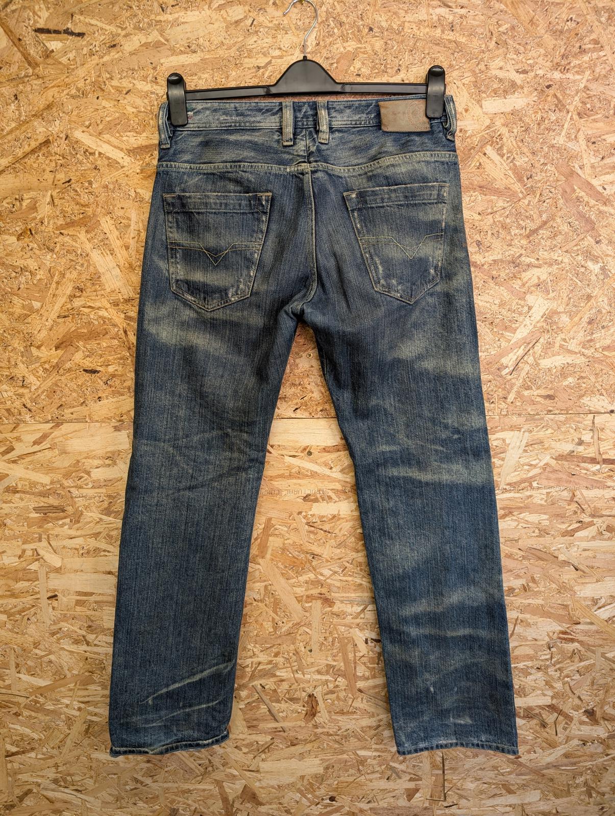 Diesel Kajo W30 L32 Blue Distressed Jeans Regular Fit Straight Leg Button Fly