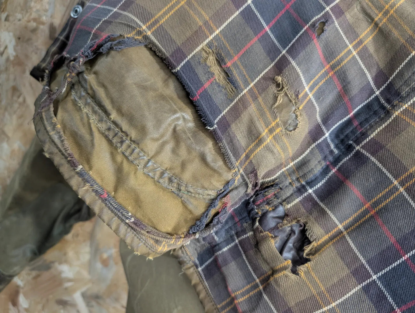 Barbour Classic Beaufort Jacket Mens Medium C40 Olive Green Waxed Cotton Project