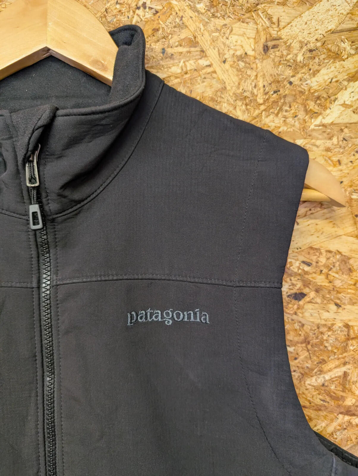 Patagonia Adze Fleece Vest Mens Small Black Polartec Full Zip Stretch Gilet