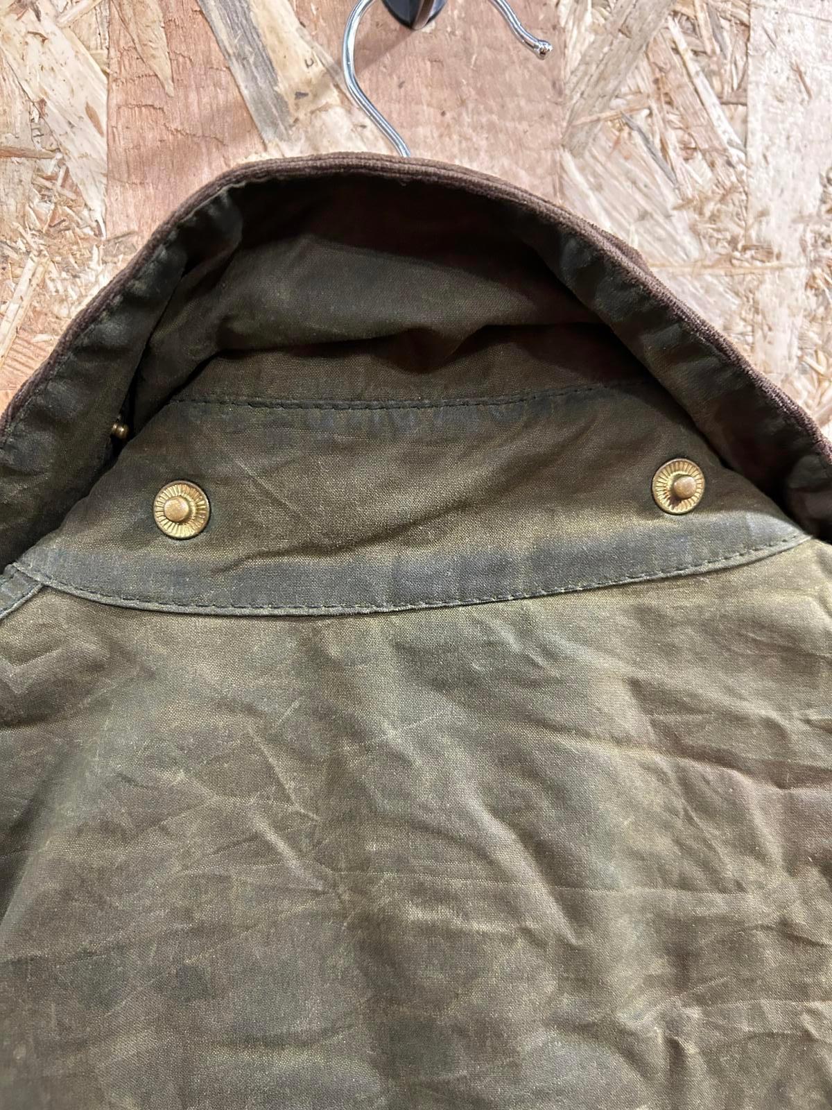 Barbour Border A200 Waxed Cotton Jacket Vintage 80s Olive Green C42 Large