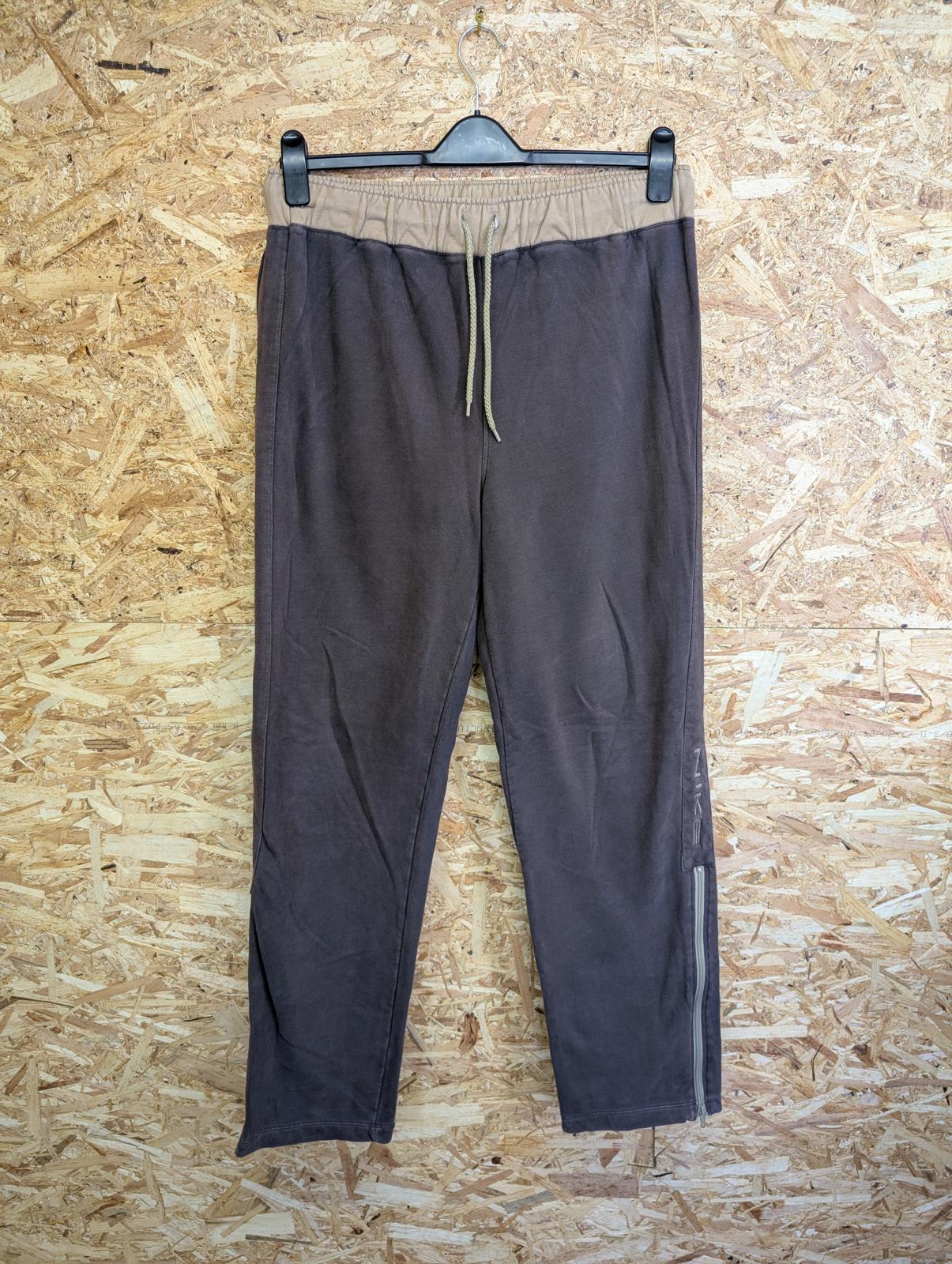 Nike Joggers Large Chocolate Brown Beige Vintage 90s Streetwear Zip Sides Y2K