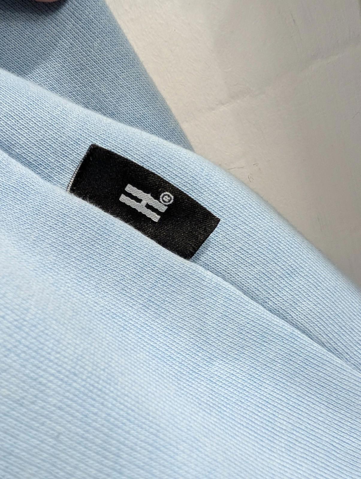 Hoodrich Hoodie Small Men Relaxed Fit Embroidered Light Sky Blue Zip Pocket