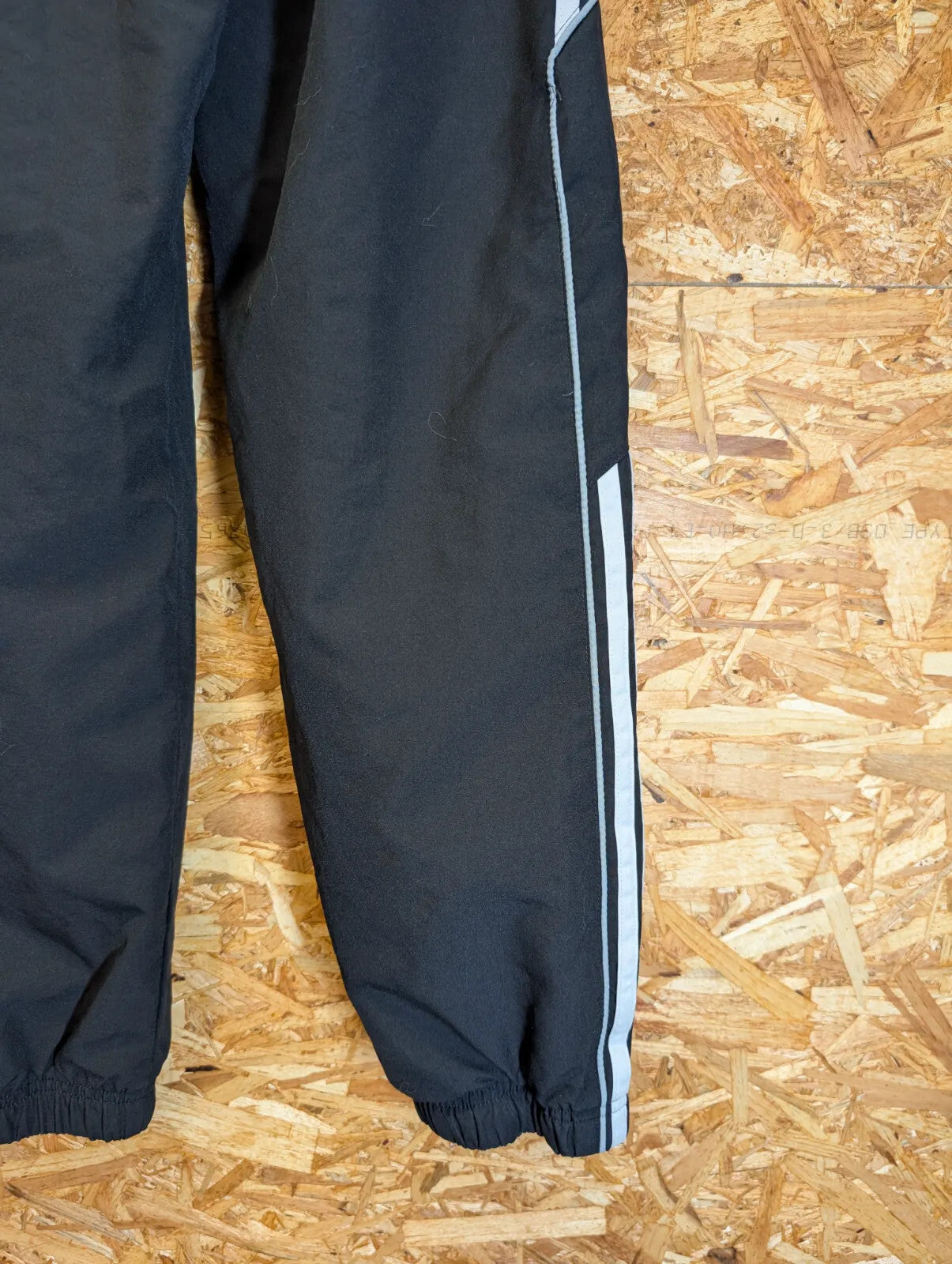 Adidas Track Pants Mens Small W28 W30 L30 Black 3 Stripe Zip Pockets Athletic