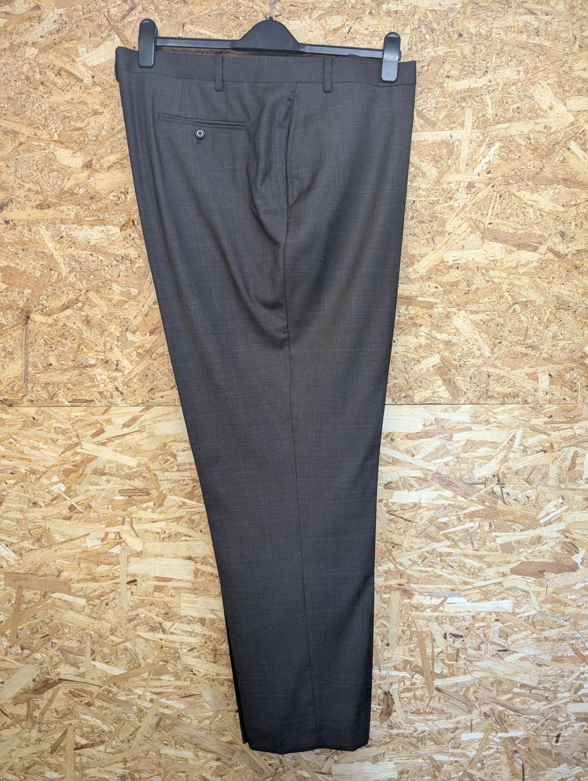 Ralph Lauren 52R 3XL 3-Piece Suit Pure Wool Grey Brown Check