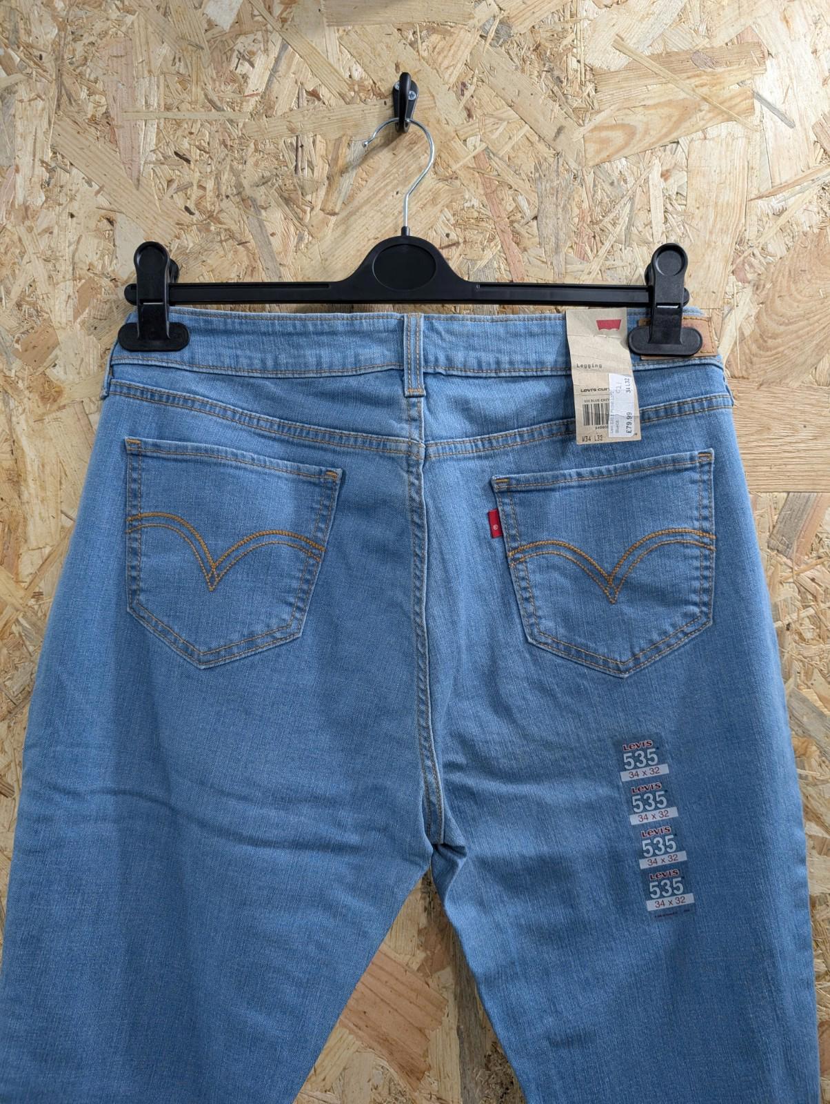Levis 535 Skinny Jeans Size 16 W34 L32 Women Light Blue Stretch Slim Legging