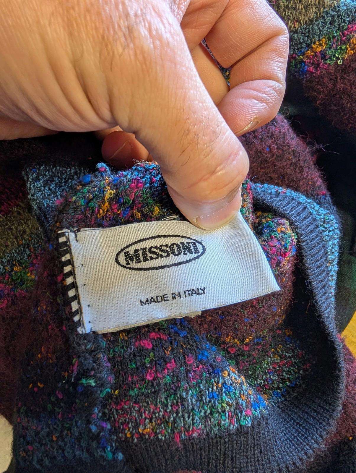 Missoni Cardigan Size Large Women Multicoloured Wool Striped Italy Longline