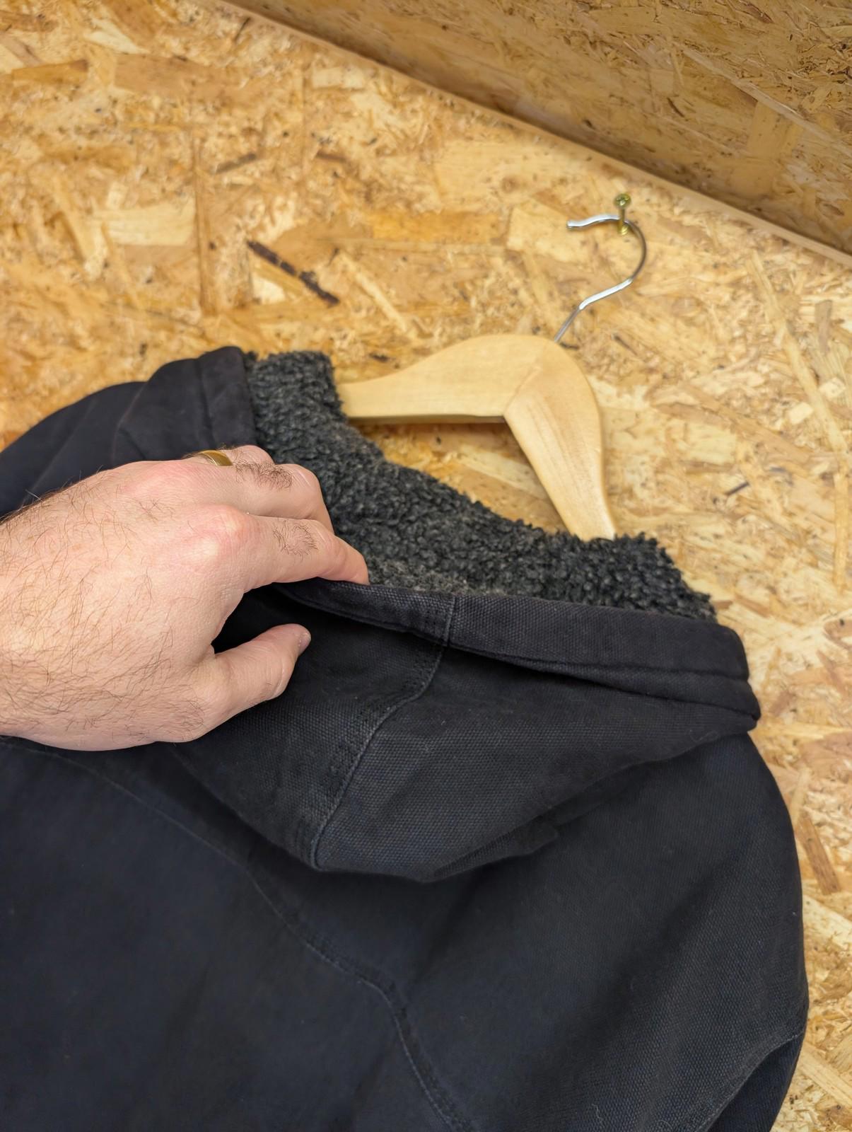 GH Bass & Co XXL Canvas Hooded Jacket Sherpa Lined Black Active Detroit Workwear