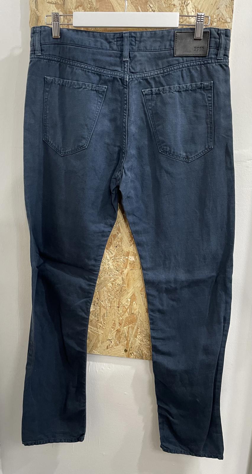 Hugo Boss Slim Straight Jeans W34 L34 Italian Fabric Indigo Blue Denim [COPY]