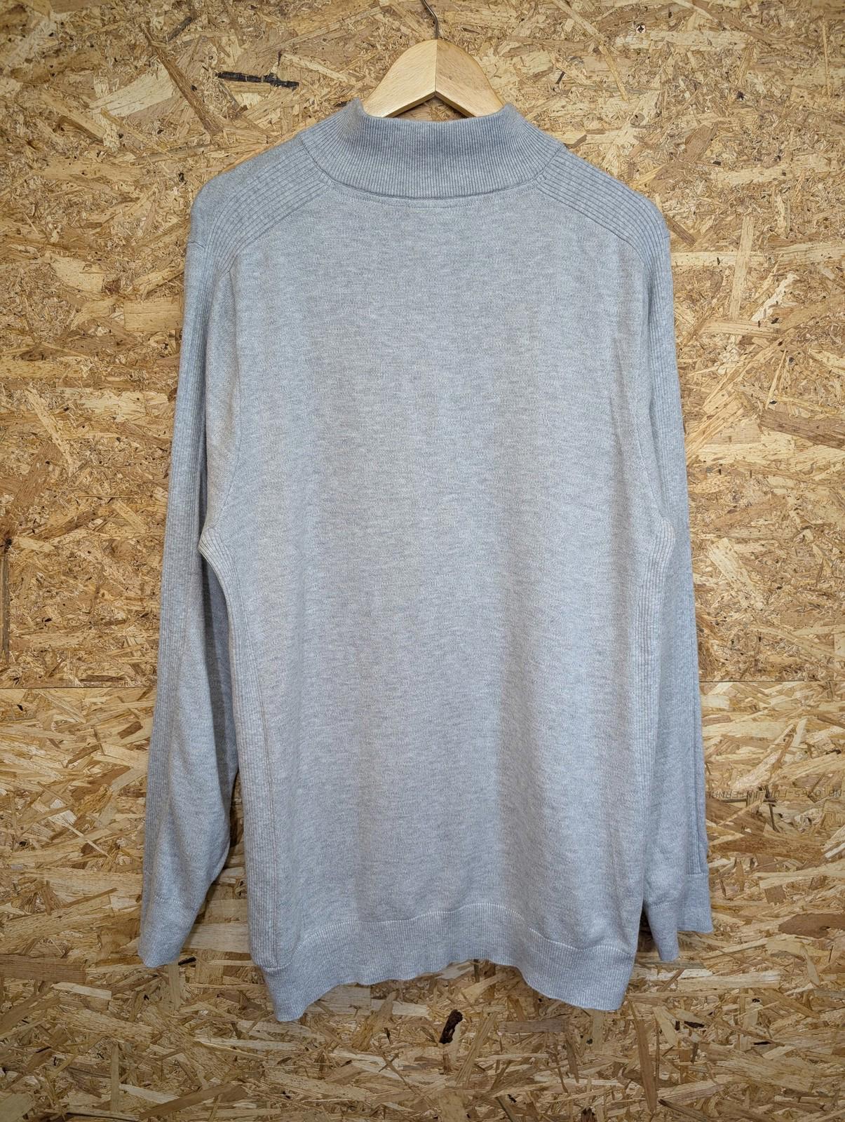 Money Clothing Ape Knit Jumper Mens XXL 1/4 Zip Cotton Grey Casual Collared