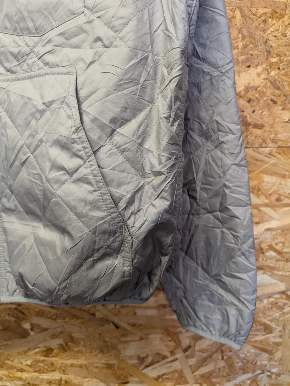 Patagonia Diamond Quilted Bomber Hoody Mens Medium Grey Coat Quilted Jacket