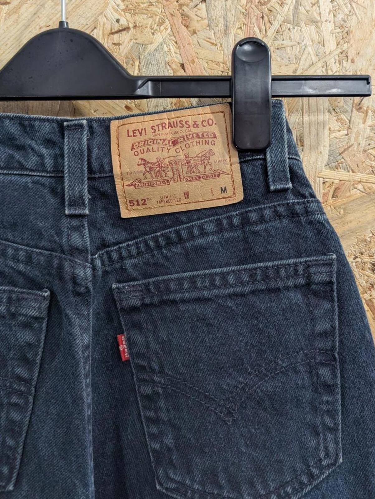 Vintage Levis 512 High Waist Jeans W28 L31 Women Navy Blue Slim Tapered Leg