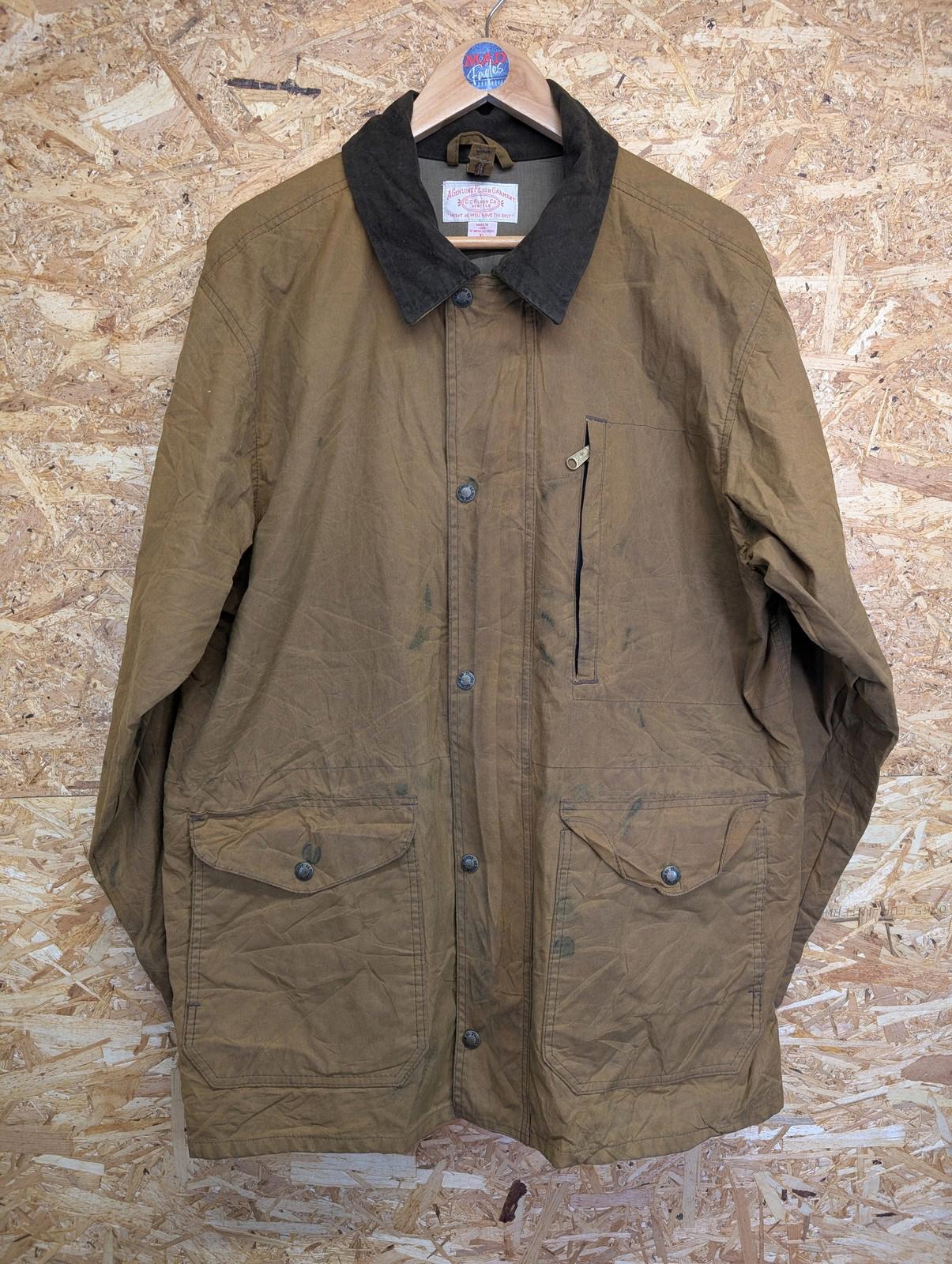 Filson Jacket XL Men Style 1442N Outdoor Workwear Brown Waxed Cotton USA Oil