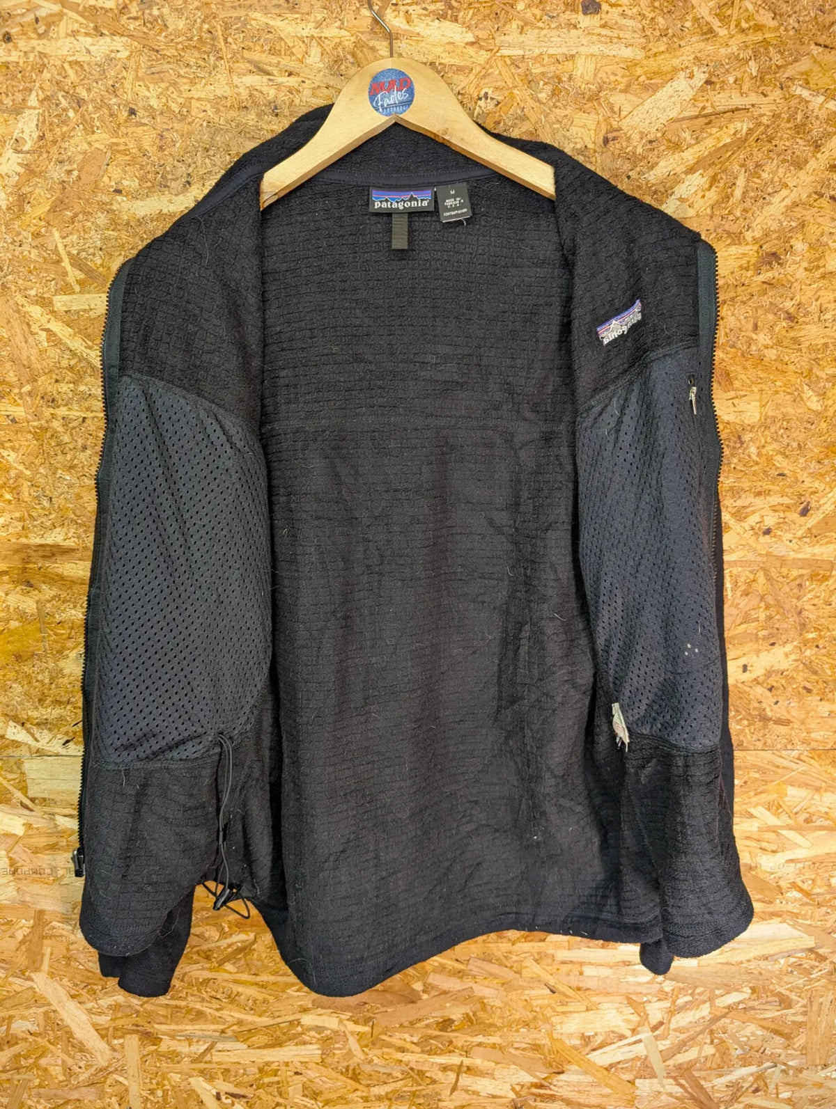 Patagonia R3 Radiant Fleece Jacket Womens Medium Black Full Zip Microgrid Hiking