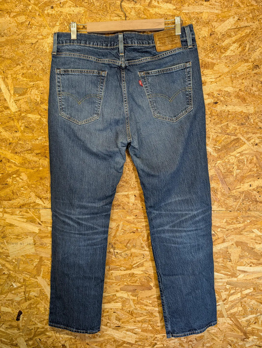 Levis 502 Blue Jeans Mens W32 L30 Big E Tab Premium Denim Straight Leg Zip Fly