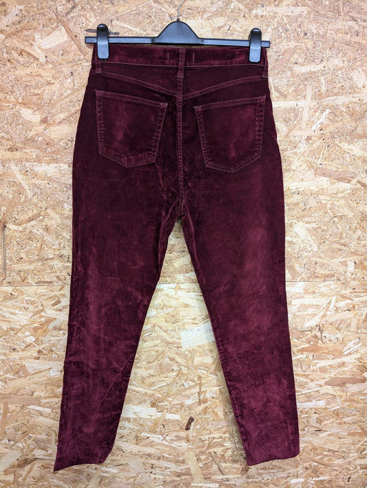 We The Free People Womens Trousers W30 L28 Size Corduroy Velvet Burgundy Red