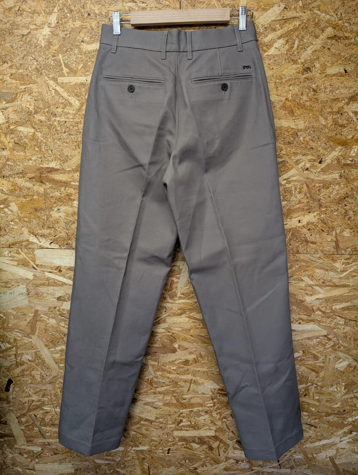 Emporio Armani Trousers Mens W30 L32 Beige Taupe Tailored Flat Formal Canvas