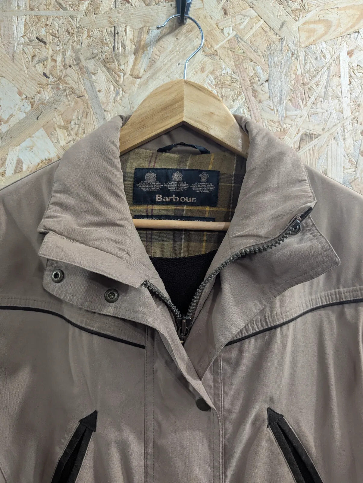 Barbour Khaki Fulbourn L1055 Jacket Womens UK8 Taupe Waterproof Breathable