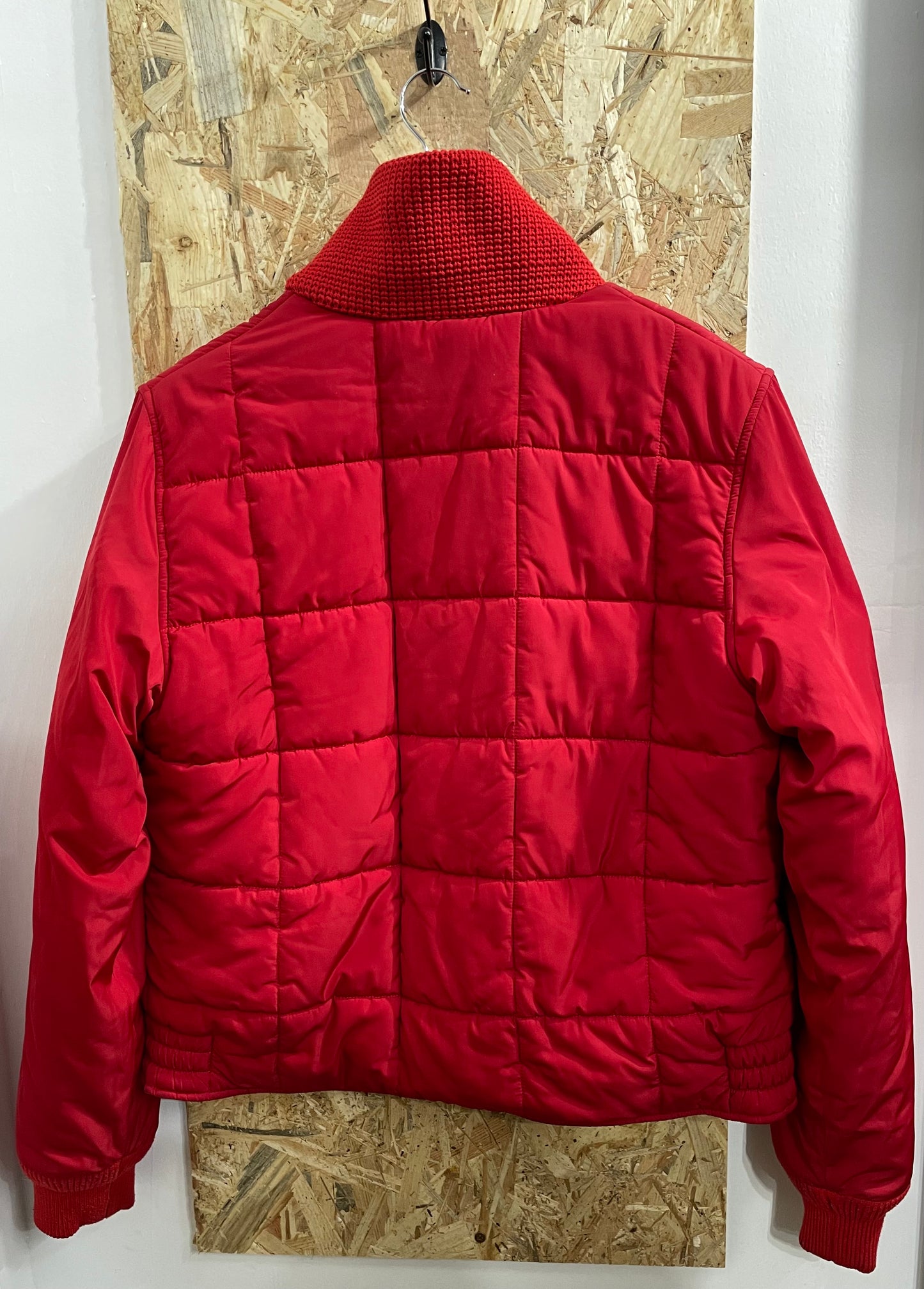 Victoria Beckham Red Puffer Jacket Padded Puffa Coat Made In Italy Womens XL